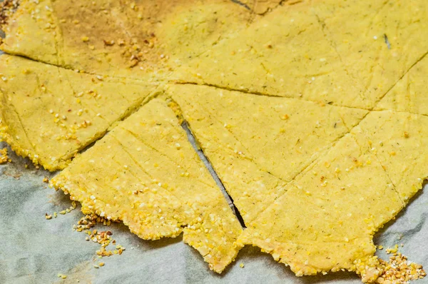 Home nachos on a baking sheet — Stock Photo, Image