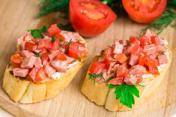 美味的开胃菜 crostini (crostino) — 图库照片