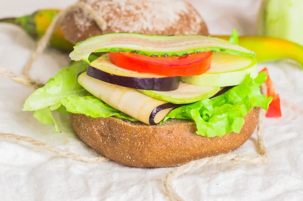 Burger with vegetables — Stock Photo, Image