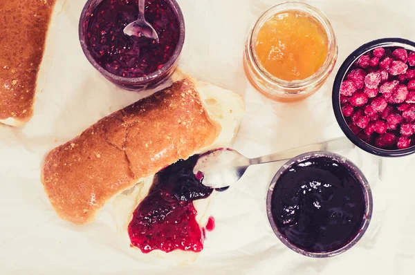 Jars with jam — Stock Photo, Image