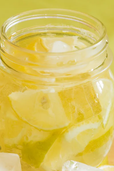 Jar with lemon wedges — Stock Photo, Image