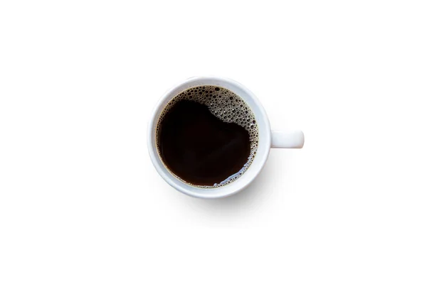 Černý šálek kávy na bílém pozadí. — Stock fotografie
