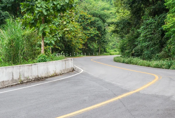 Curva asfalto vista strada — Foto Stock