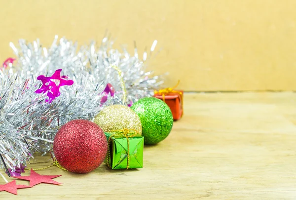 Nära håll julkollektion på trä bakgrund — Stockfoto