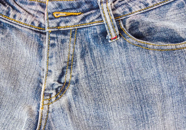 Vicino blue jeans texture — Foto Stock