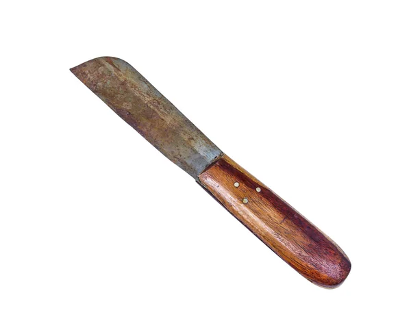 Cuchillo viejo oxidado sobre fondo blanco — Foto de Stock
