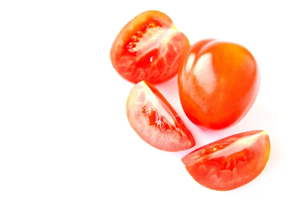 Red tomatos isolated on white background — Stock Photo, Image