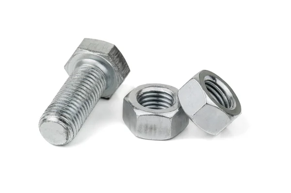 Two nuts and bolt — Stock Photo, Image