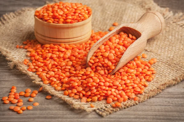 Heap of red lentils — Stock Photo, Image
