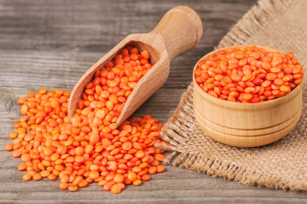 Heap of raw lentils — Stock Photo, Image