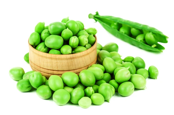 Green pea on white — Stock Photo, Image