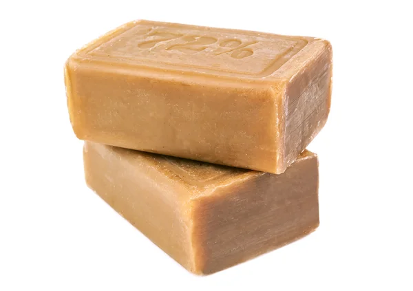 Two pieces of brown soap — Stock Photo, Image