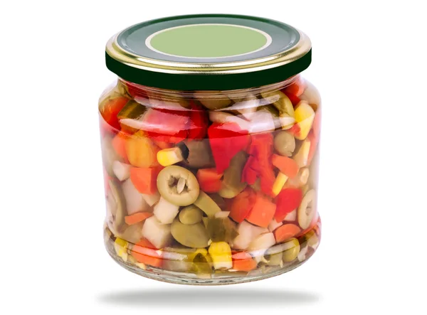 Jar of canned vegetables — Stock Photo, Image