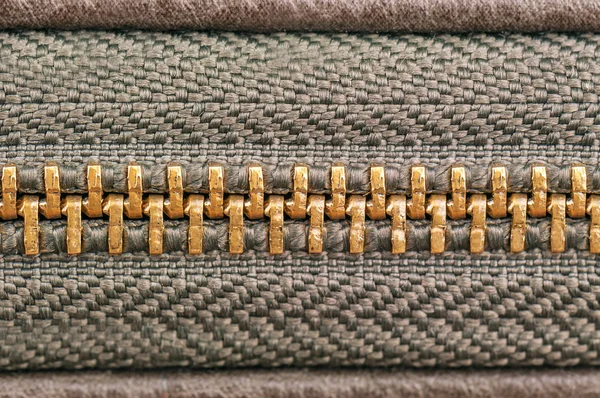 Yellow Metal Zipper Texture — Stock Photo, Image