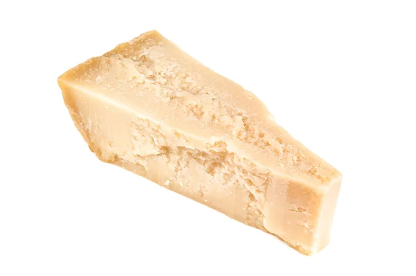 Triangolo Pezzo Parmigiano Italiano Isolato Bianco — Foto Stock