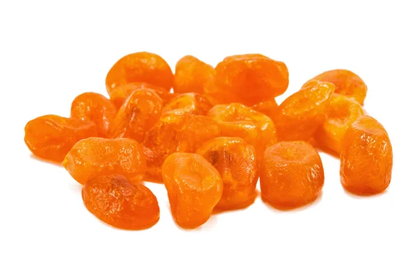 Süße Getrocknete Mandarinen Kumquat Isoliert Auf Weißem Hintergrund — Stockfoto