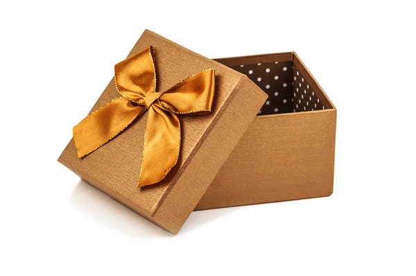 Gold gift box — Zdjęcie stockowe