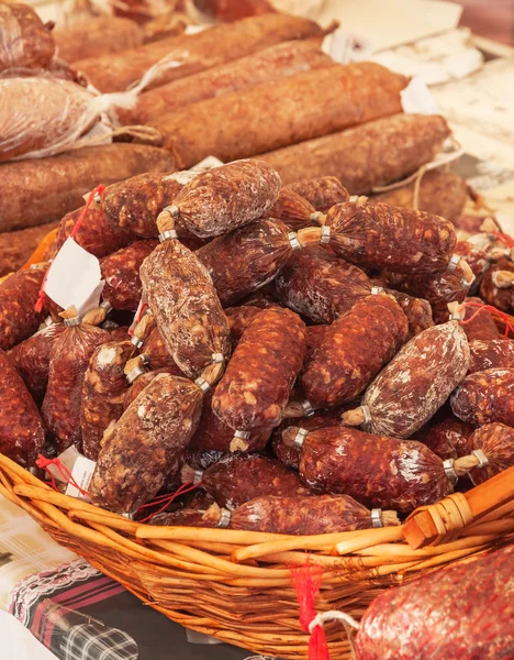 stock image heap of italian sausages