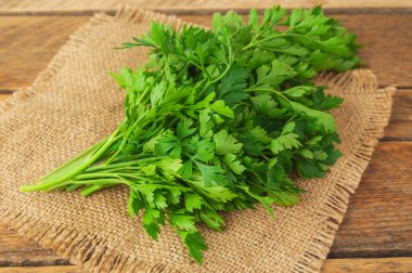 Yeşil maydanoz yaprakları