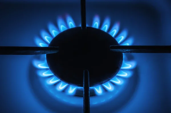 Flaming gas burner — Stock Photo, Image