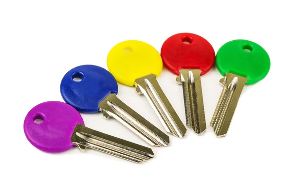 Samling av färgade nycklar — Stockfoto