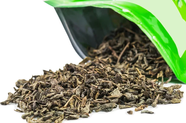 Пролитый зеленый чай — стоковое фото