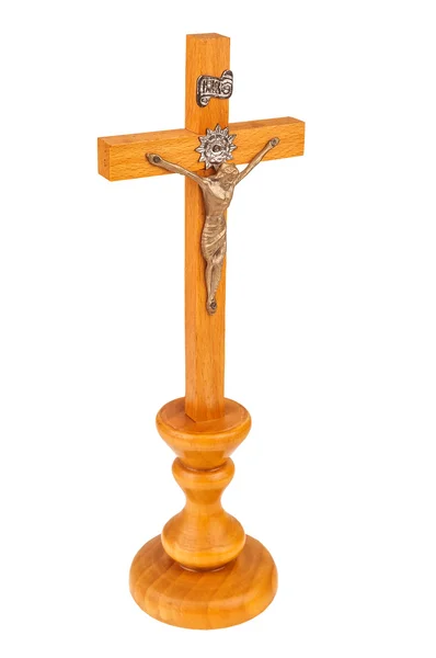 Cruz de madeira isolada — Fotografia de Stock