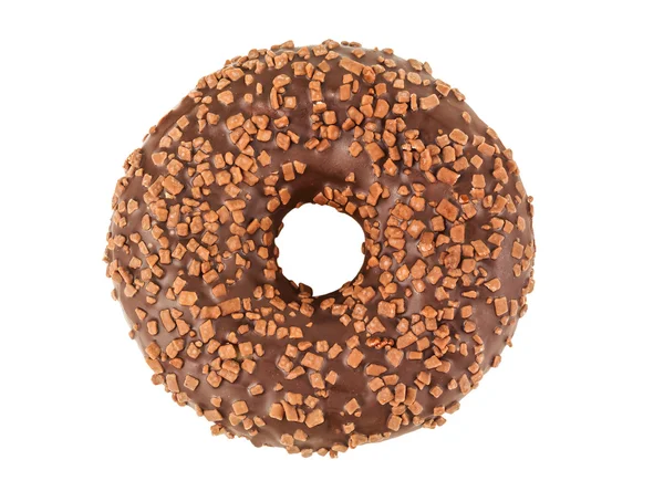 Geïsoleerde chocolade donut — Stockfoto