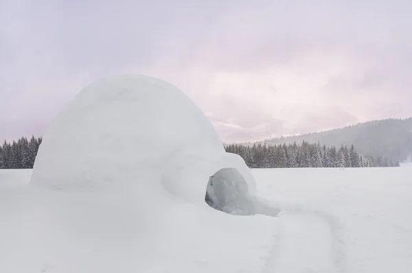 Zimní sněhové iglú — Stock fotografie