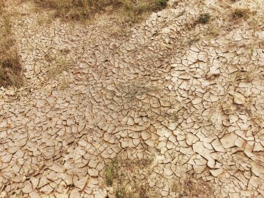 Kuru çatlak toprak dokusu. Kuraklık.