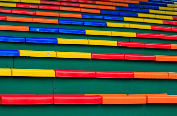 Chaises colorées de stade — Photo