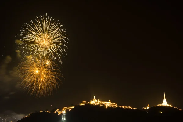 休日の空に花火 — ストック写真