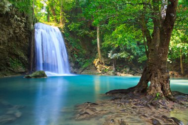 Şelale orman Kanjanaburi içinde 