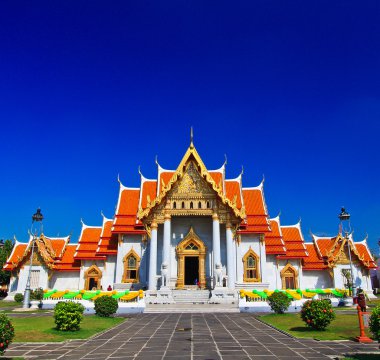 Temple Wat Benchamabophit in bangkok clipart