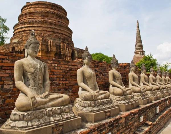 Buddha statyer i Ayuthaya — Stockfoto