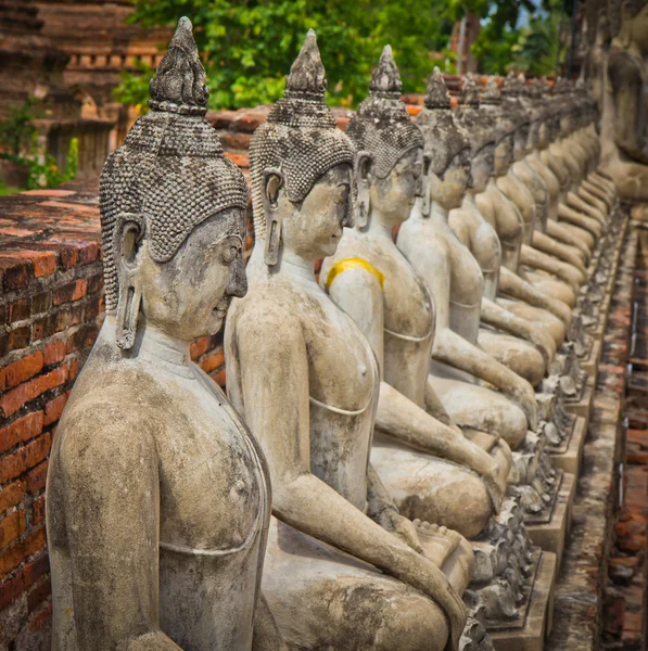 Buddha statyer i Ayuthaya — Stockfoto