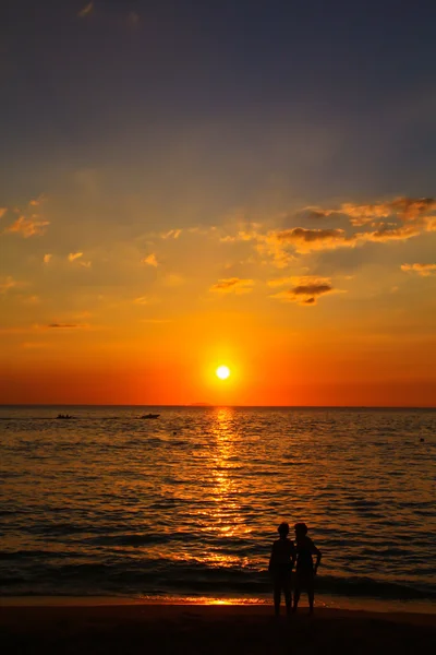 Strand in de avond in thailand — Stockfoto