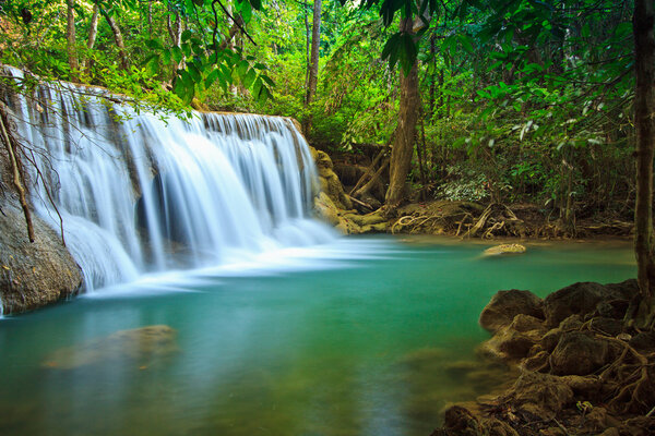 Waterfall in forest Kanjanaburi 