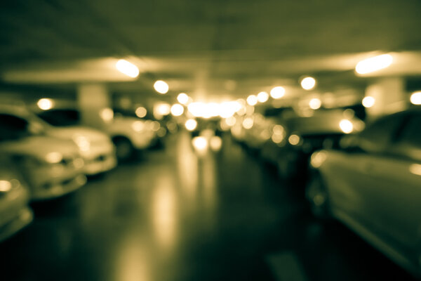 Blur parking with cars