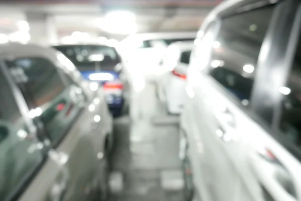 Blur estacionamento com carros — Fotografia de Stock