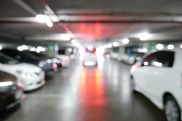 Blur estacionamento com carros — Fotografia de Stock