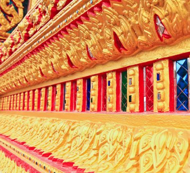 Tapınak duvarındaki Tay Sanat 