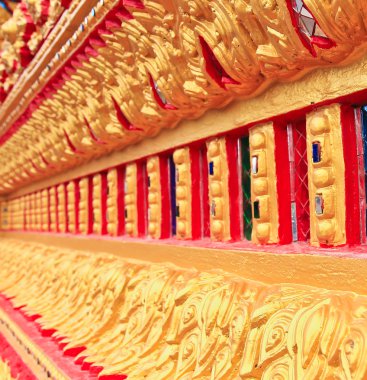 Tapınak duvarındaki Tay Sanat 