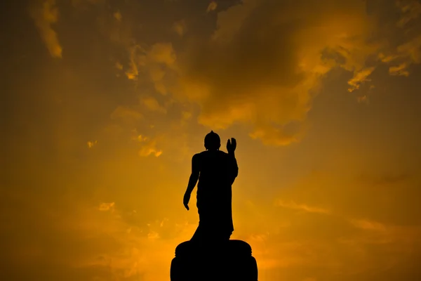 Silhouette della statua buddha — Foto Stock