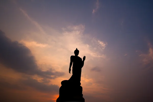 Silhouette della statua buddha — Foto Stock