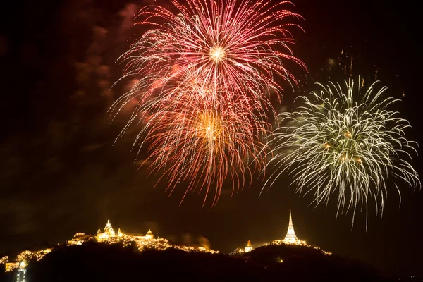 Fireworks in Annual Phetchaburi Province — Stock Photo, Image