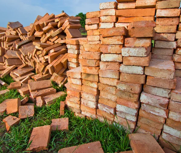 Red brick Pile — Stock Photo, Image