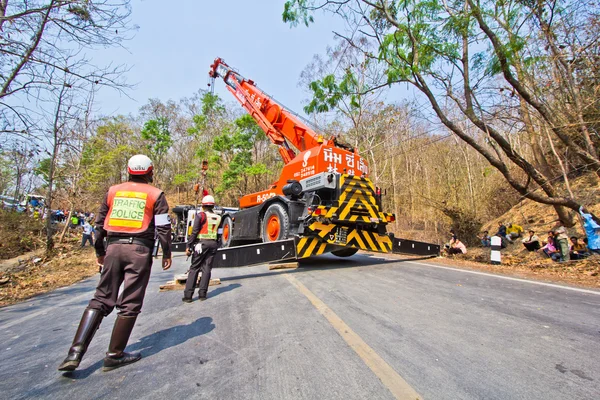 Accidente en carretera en el norte de Tailandia . —  Fotos de Stock