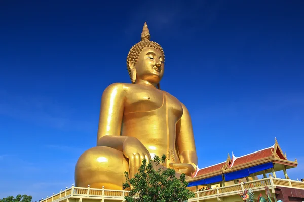 Büyük altın buddha heykeli — Stok fotoğraf