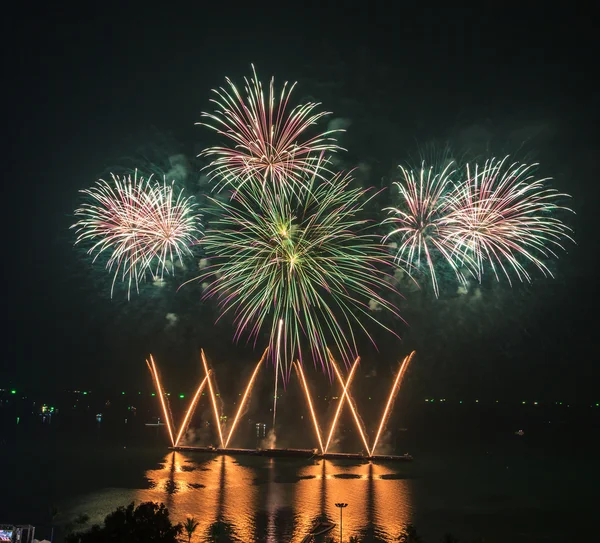 Beautiful colorful fireworks — Stock Photo, Image